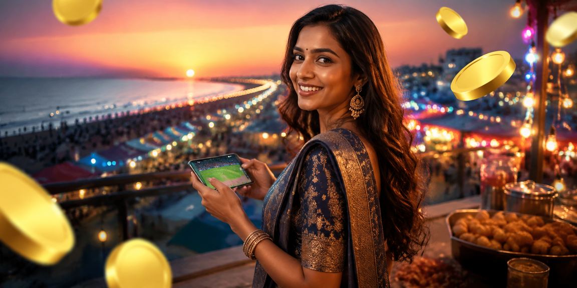 User logging into mobile cricket betting app at night market